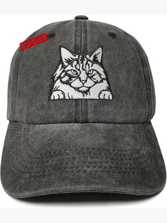 Embroidered Cat Baseball Cap - Unisex Dad Hat main image 4
